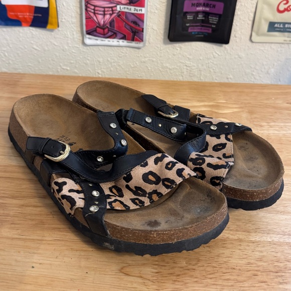 Birkenstock Betula Julie Leopard Sandals Size 38 Woman’s 7 - Picture 1 of 6